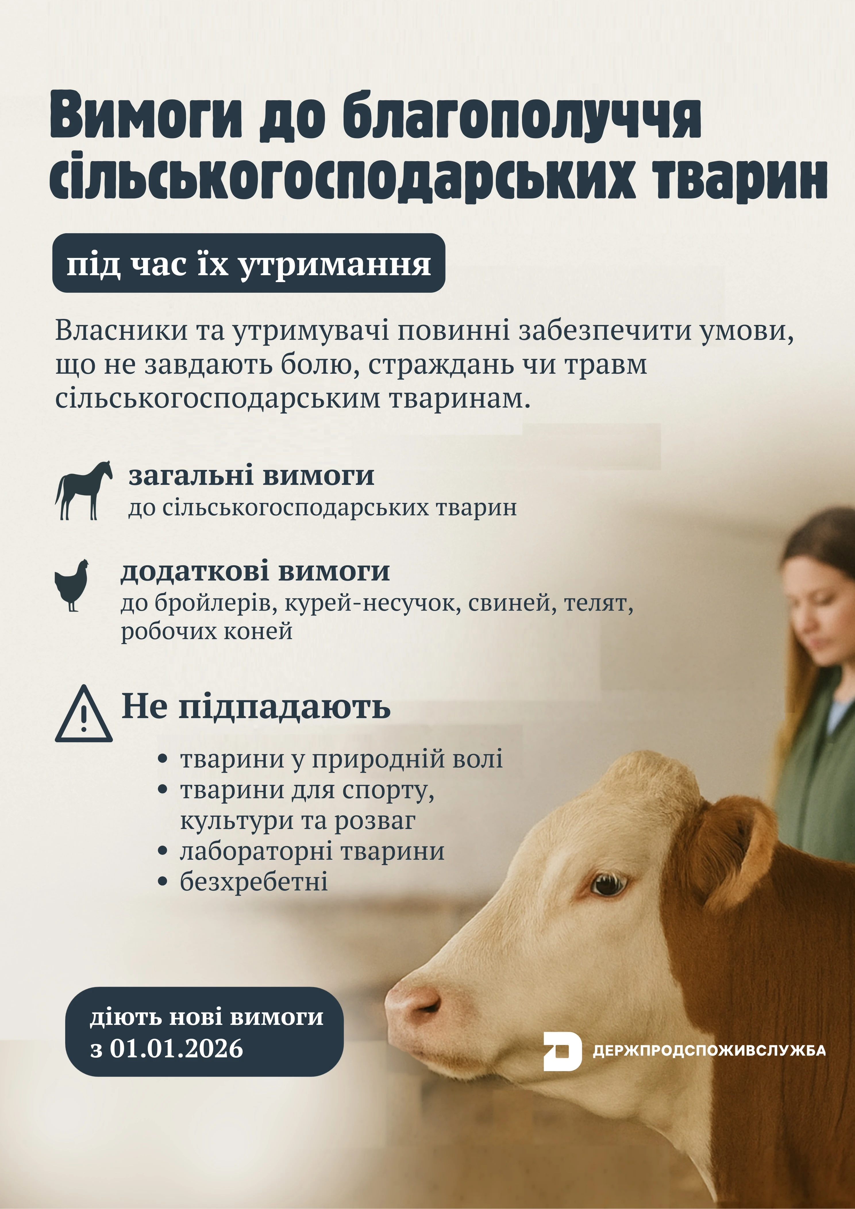 основне зображення для Благополуччя тварин: обов’язкові стандарти для аграрного сектору