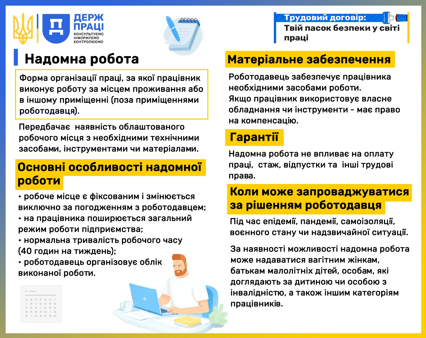 основне зображення для Основні особливості надомної роботи: режим, робоче місце та контроль
