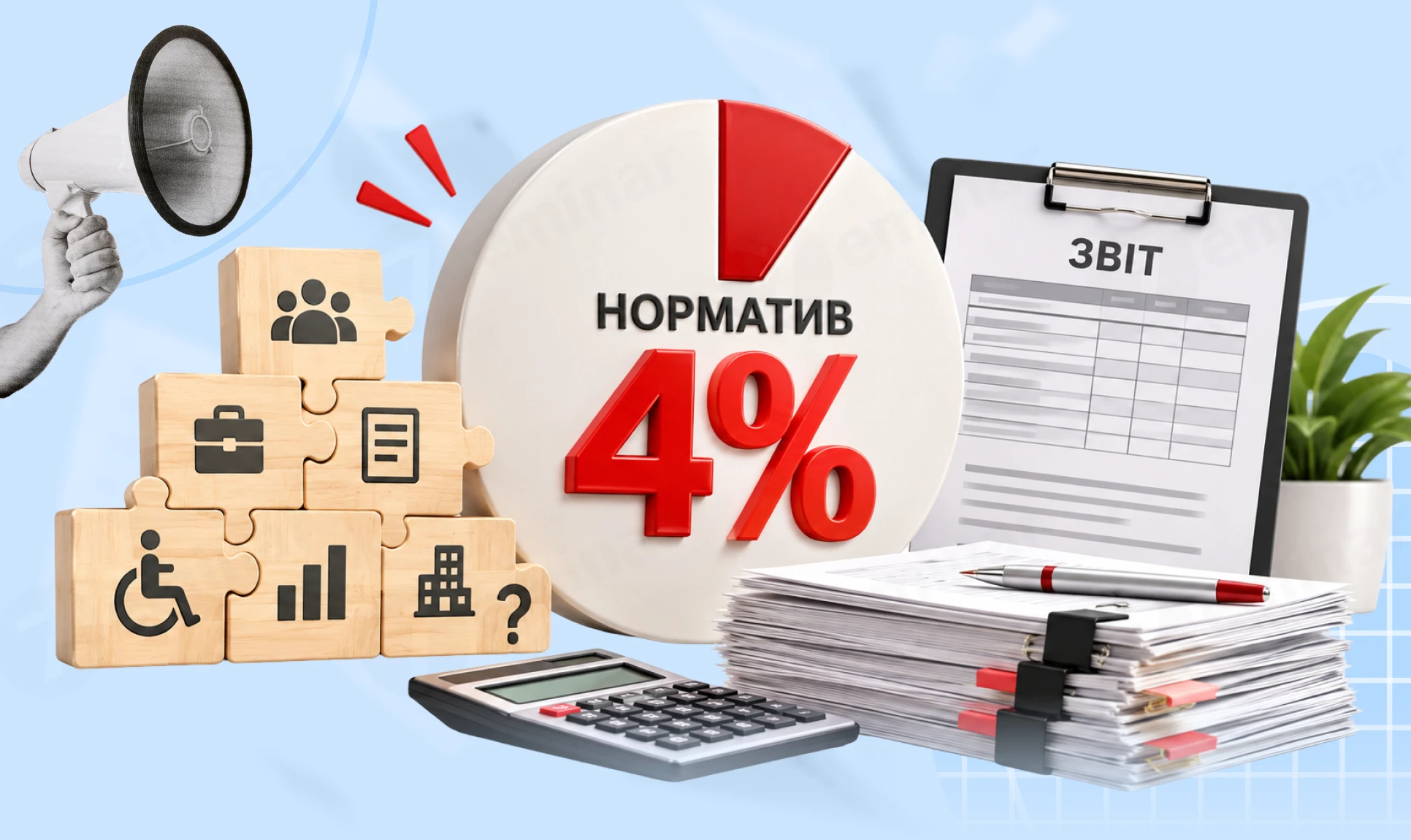 основне зображення для Норматив 4%: ТОП-7 ситуацій (не)виконання та заповнення звіту