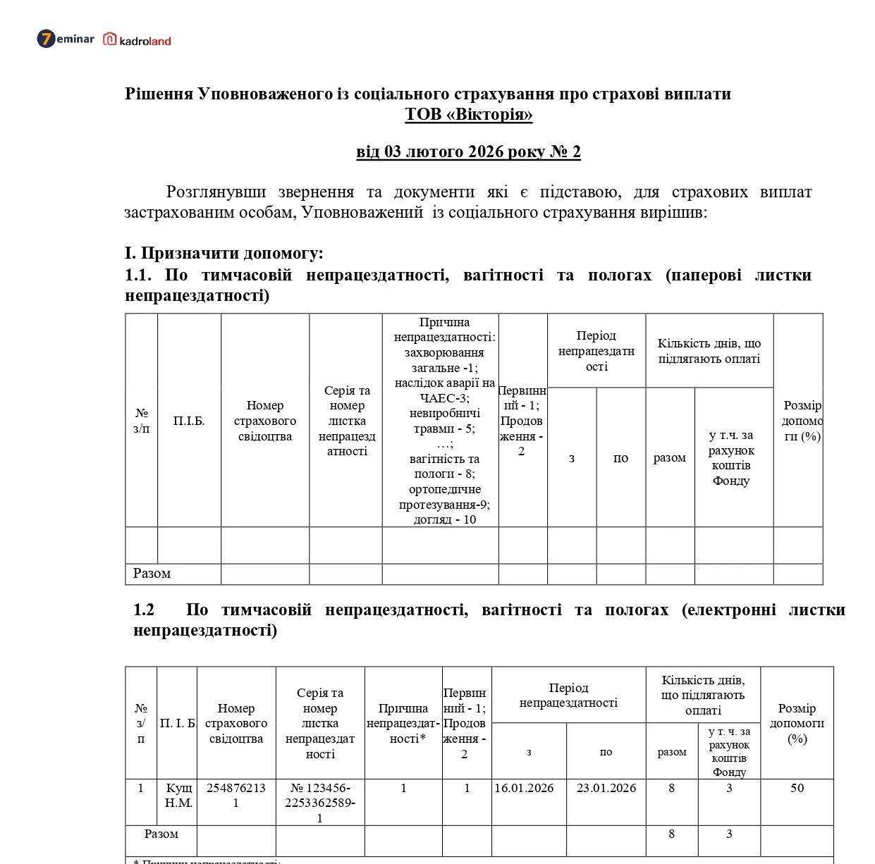 основне зображення для Рішення Уповноваженого із соціального страхування про страхові виплати