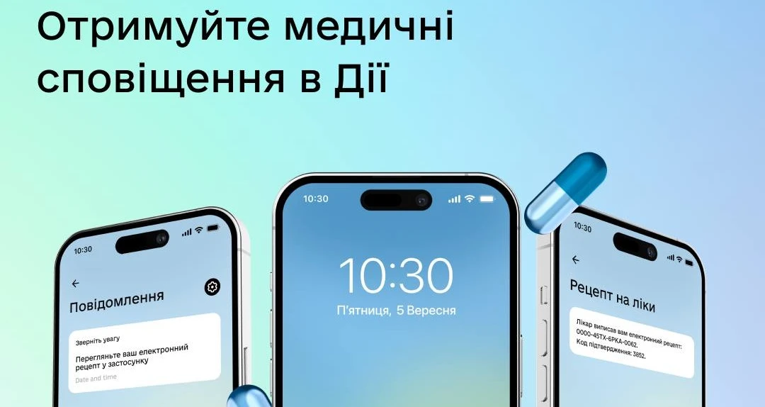 основне зображення для Рush-сповіщення у застосунку «Дія» від лікаря вже працюють: направлення, рецепти, плани лікування