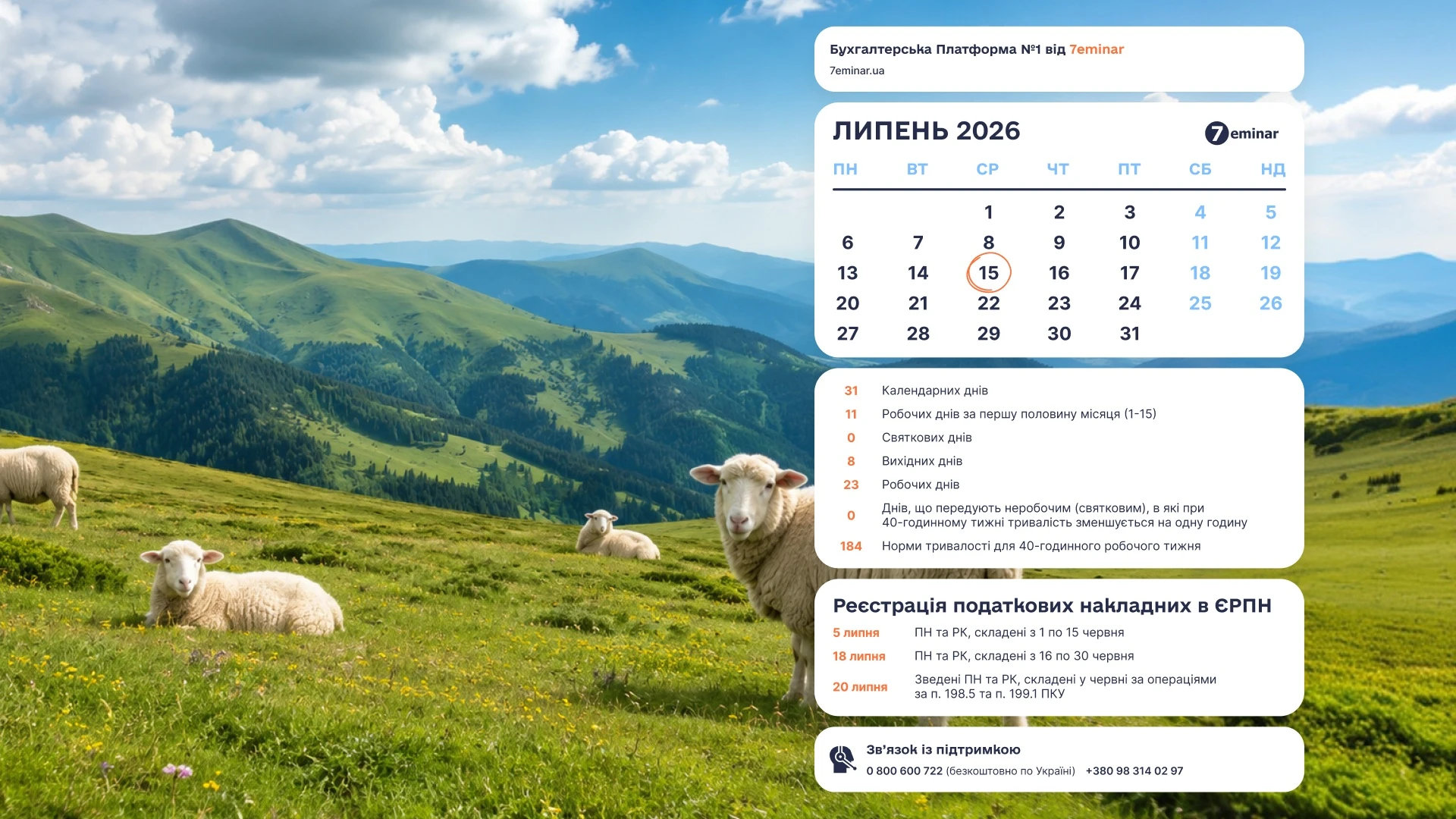 основне зображення для Шпалери для робочого стола бухгалтера на липень 2026