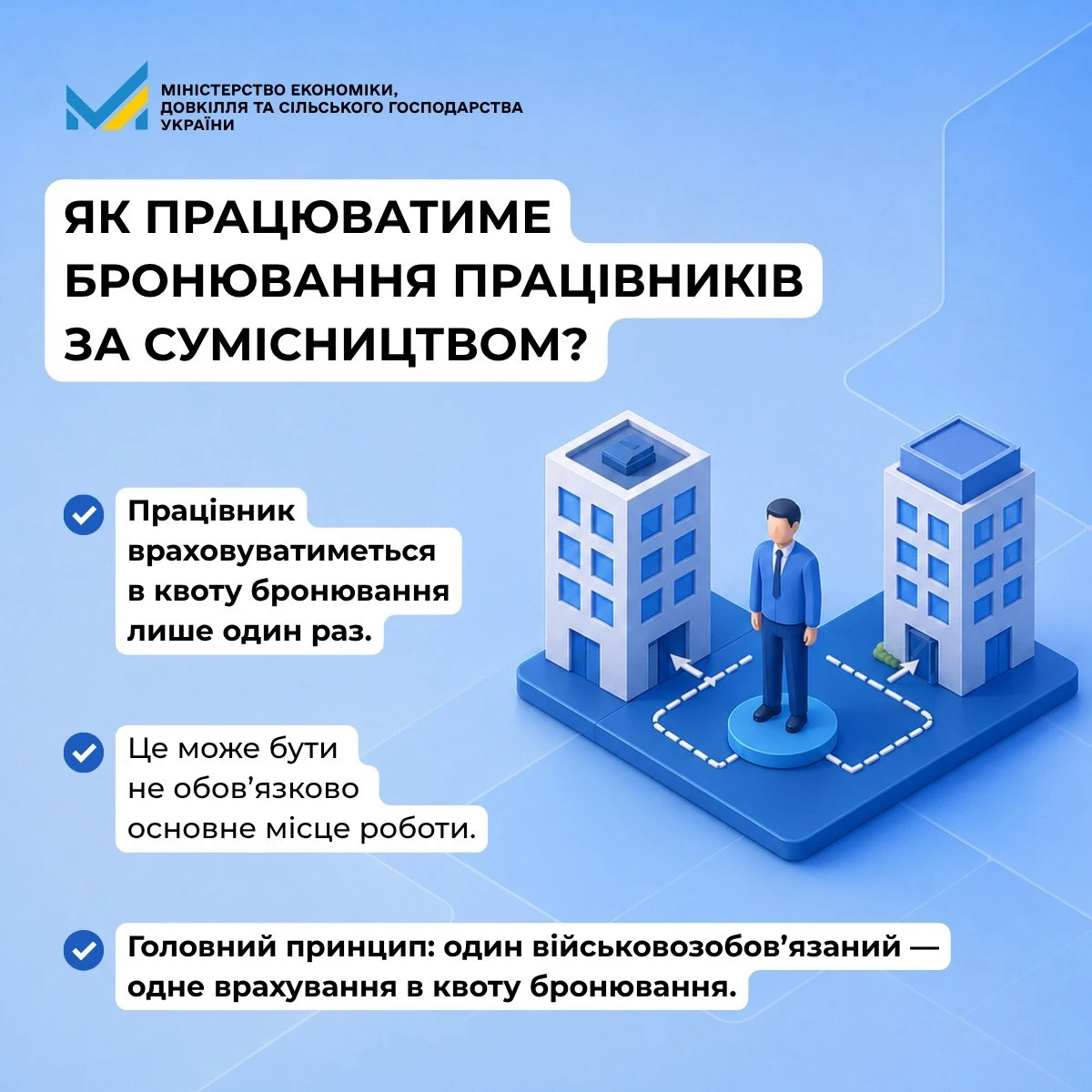 основне зображення для Сумісники та працівники з відстрочками: роз'яснення Мінекономіки щодо бронювання