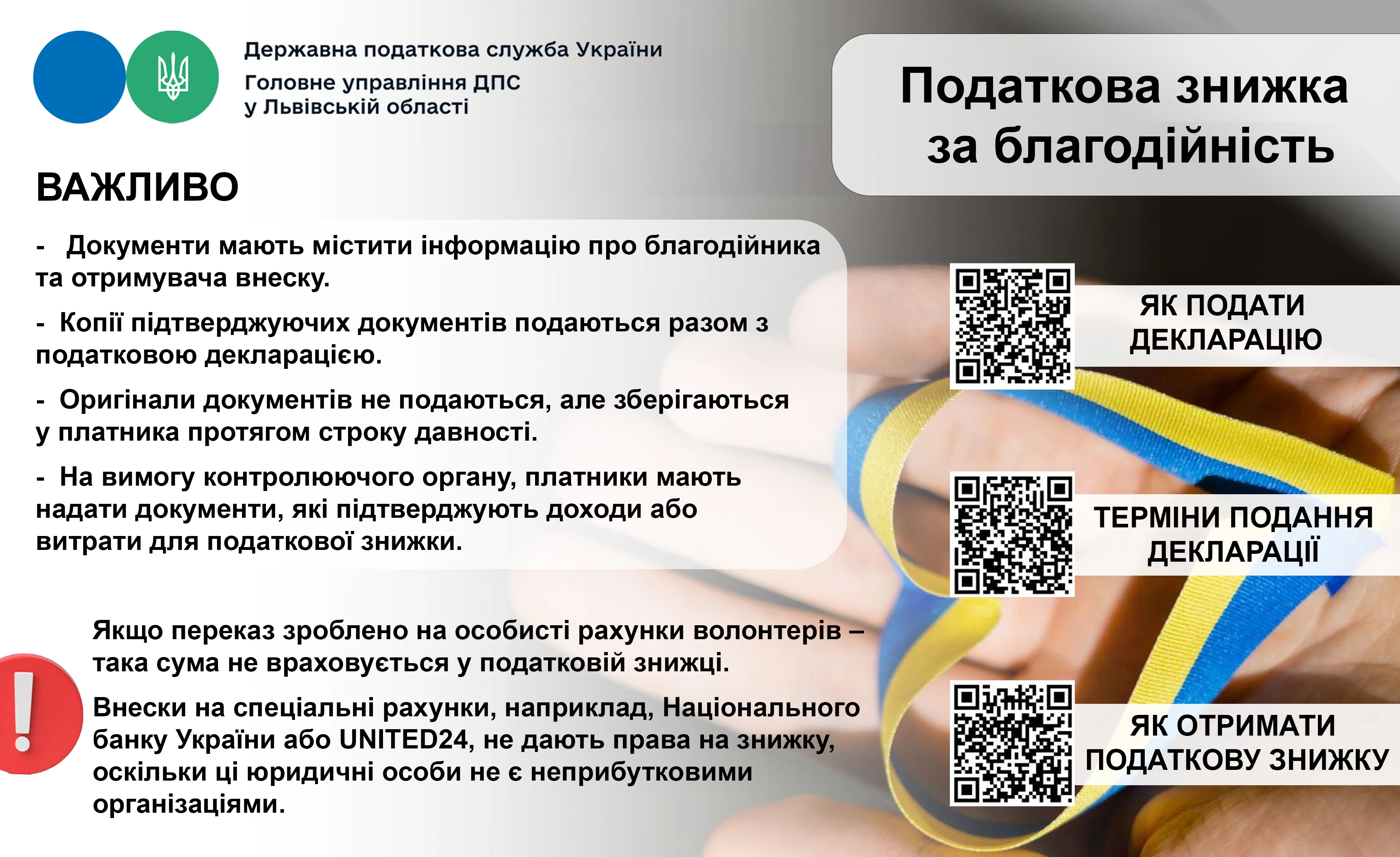 основне зображення для Твоя благодійність повертається: податкова знижка на благодійні внески