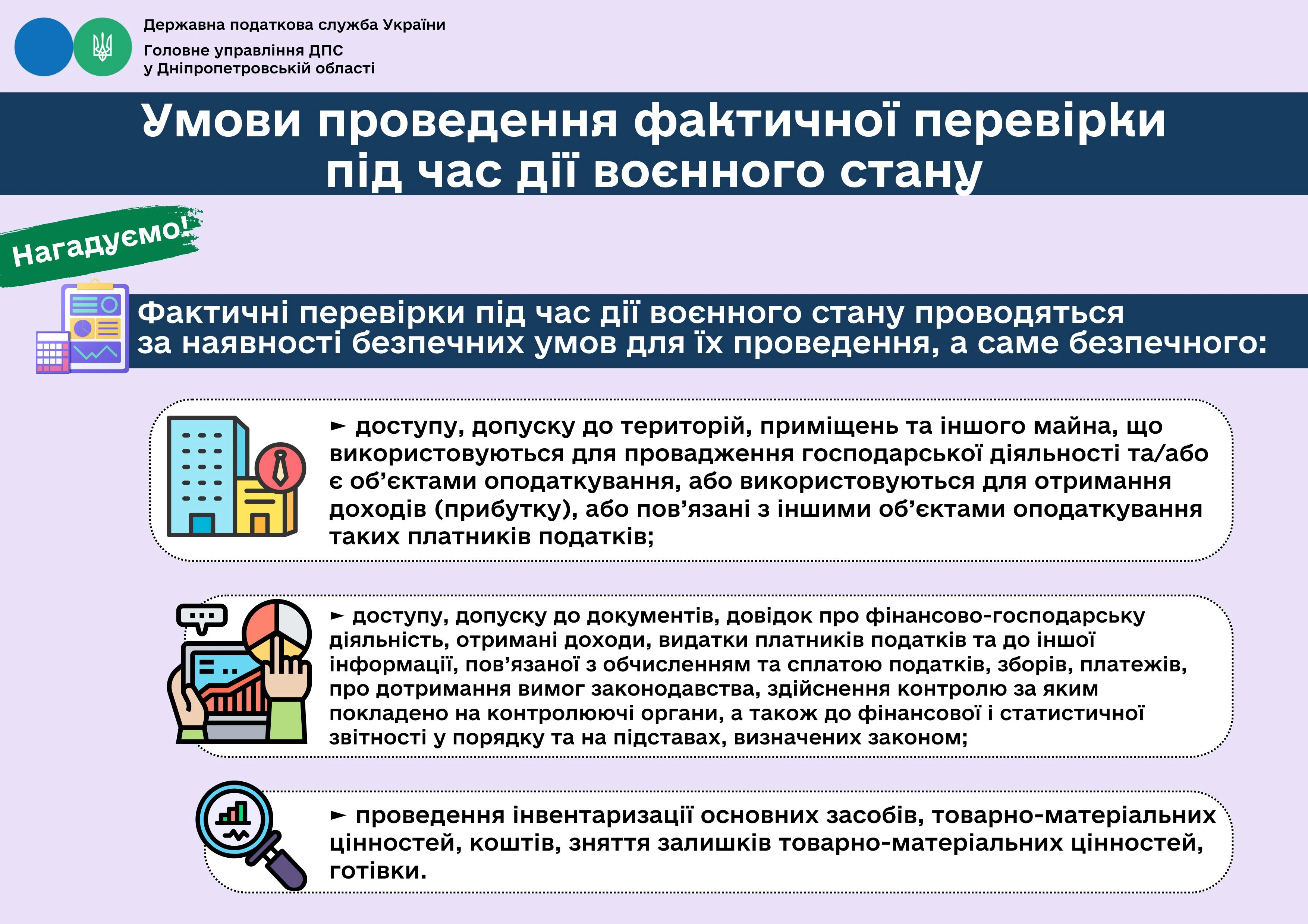 основне зображення для Умови проведення фактичної перевірки під час дії воєнного стану