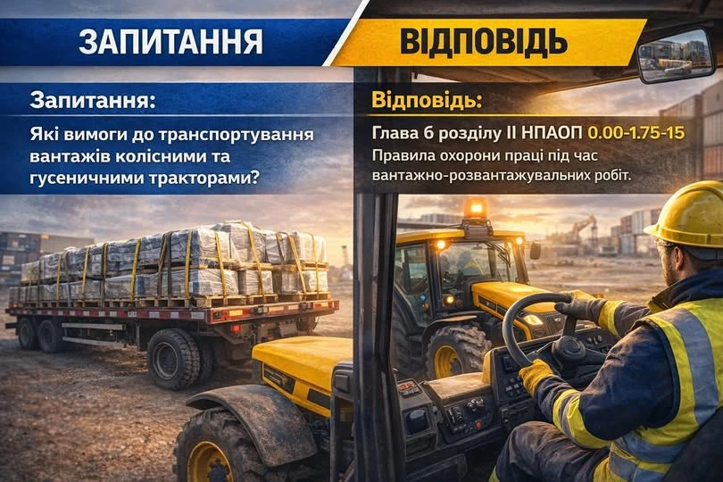 основне зображення для Вимоги до транспортування вантажів колісними та гусеничними тракторами