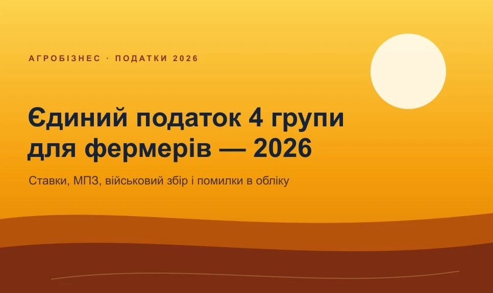 основне зображення для Єдиний податок 4 групи у 2026: ставки, МПЗ і військовий збір